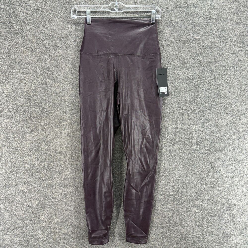 New 90 Degree Leggings Women S Small Black High Rise Leather Pull On Capri